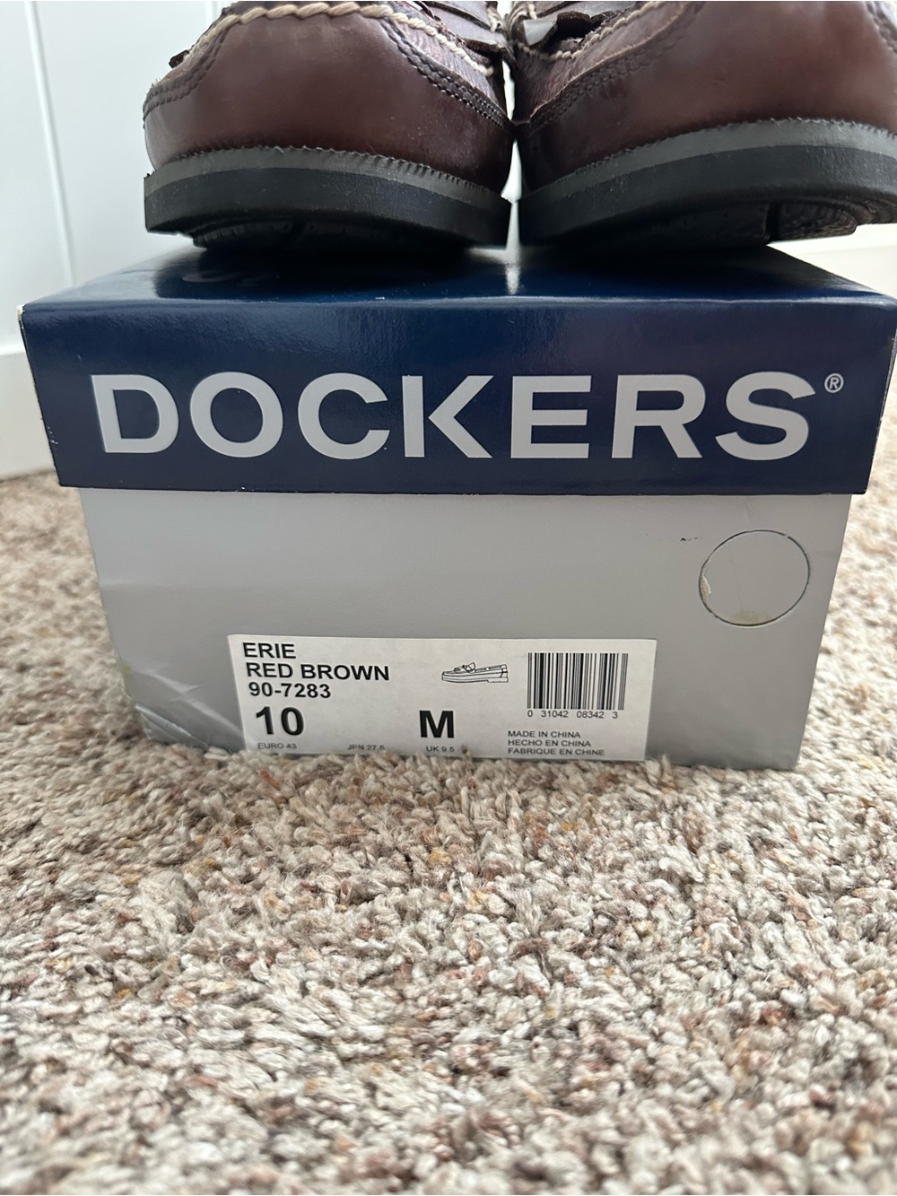 Dockers Erie Men’s Size 10 Red Brown Leather Tassel Kiltie Boat Shoes Loafers - Picture 2 of 10